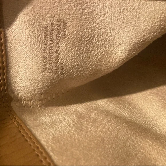 Michael Kors Frenchie Flex Leather Boots Chestnut Brown with Gold Zipper - Picture 6 of 7